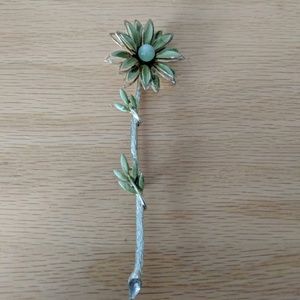 Green Flower Brooch